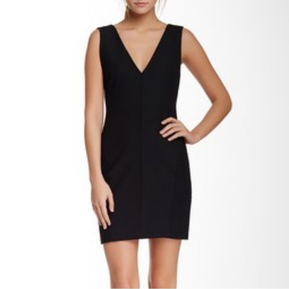Elizabeth and James Demi Black V-Neck Mini Dress